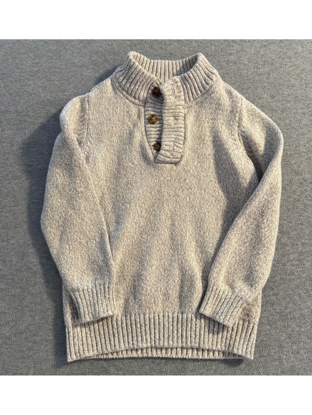 Carters toddler boys gray shawl collar button sweater size 4T